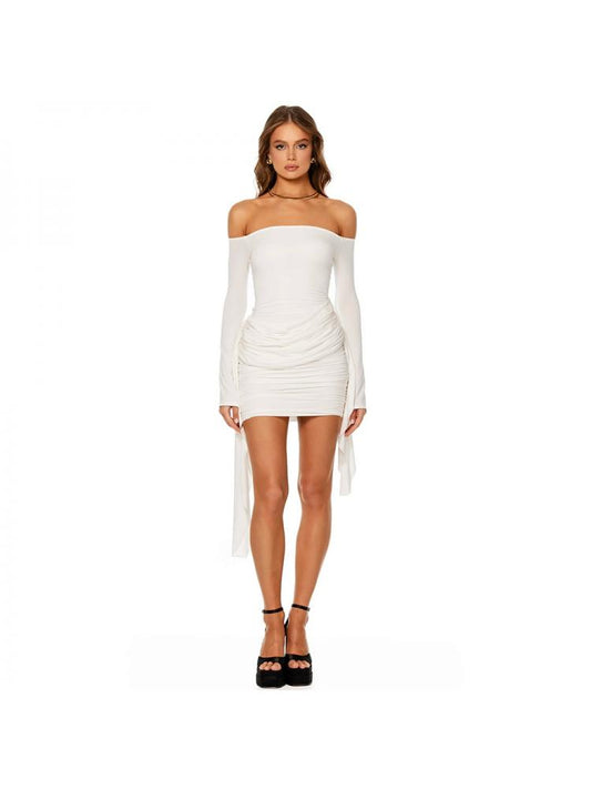 Goddess Drape Off-Shoulder Mini