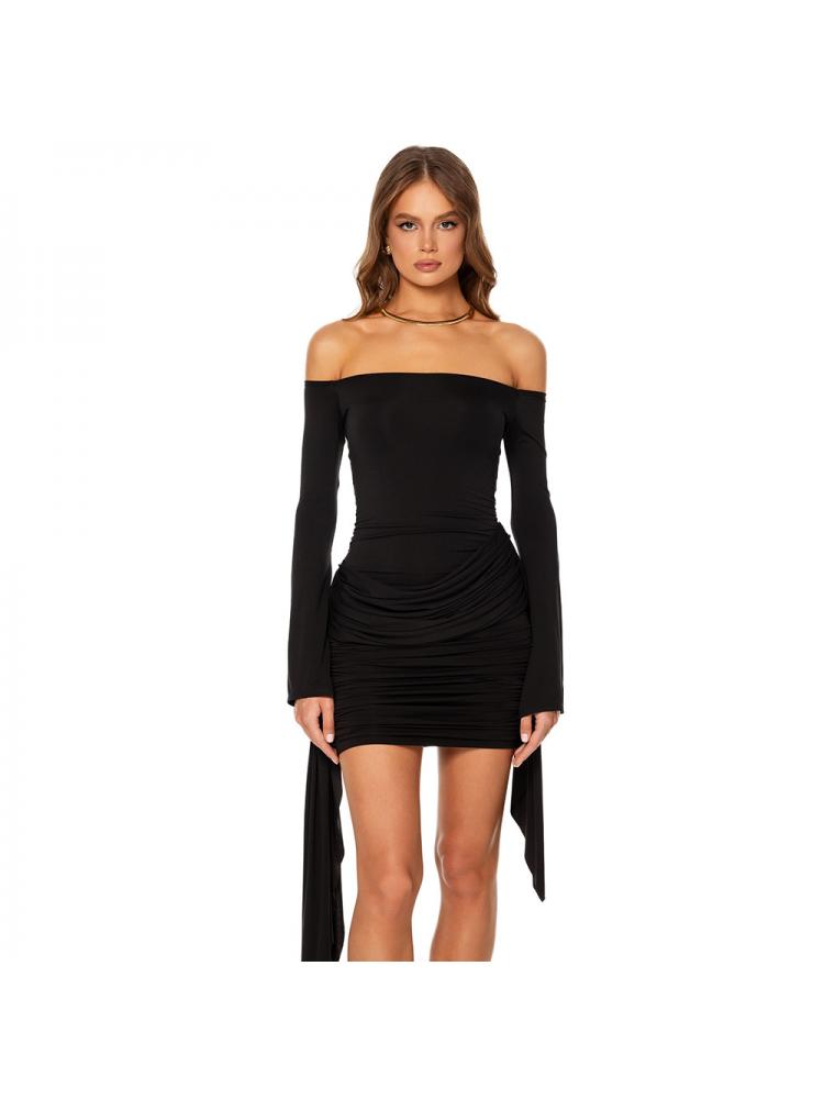 Goddess Drape Off-Shoulder Mini