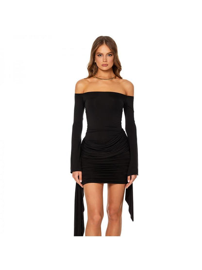Goddess Drape Off-Shoulder Mini